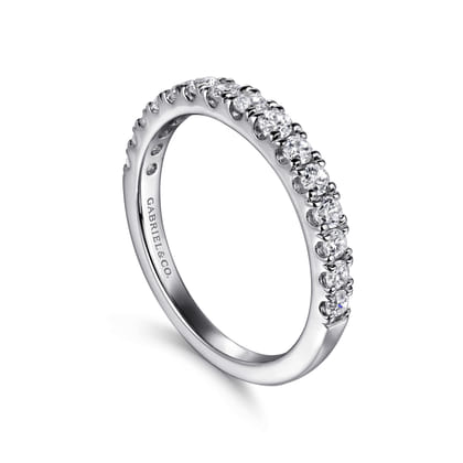 14K White Gold Diamond Wedding Band