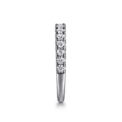 14K White Gold Diamond Wedding Band