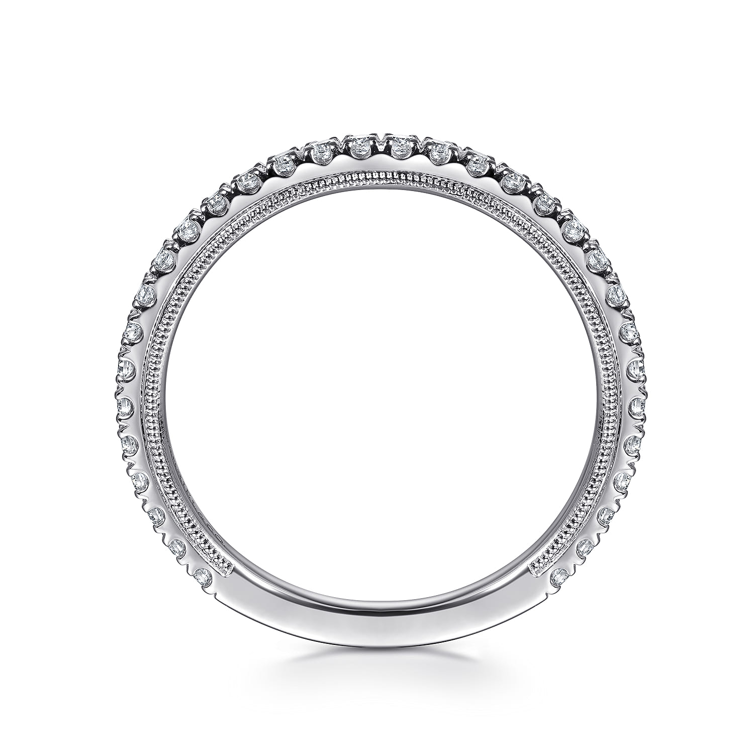 14K White Gold Diamond Wedding Band - 0.38 ct - Shot 2