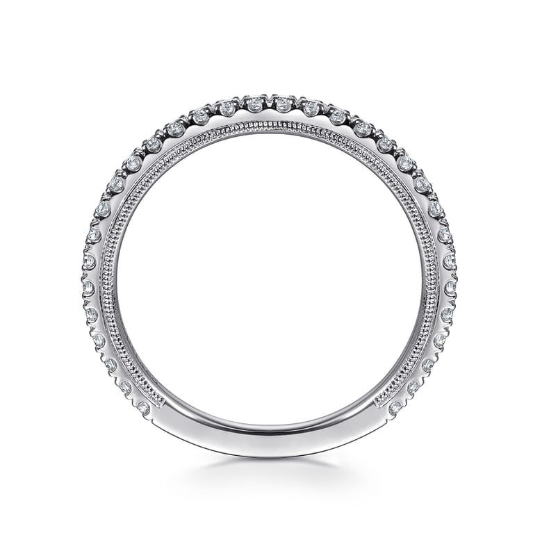 14K White Gold Diamond Wedding Band - 0.38 ct - Shot 2