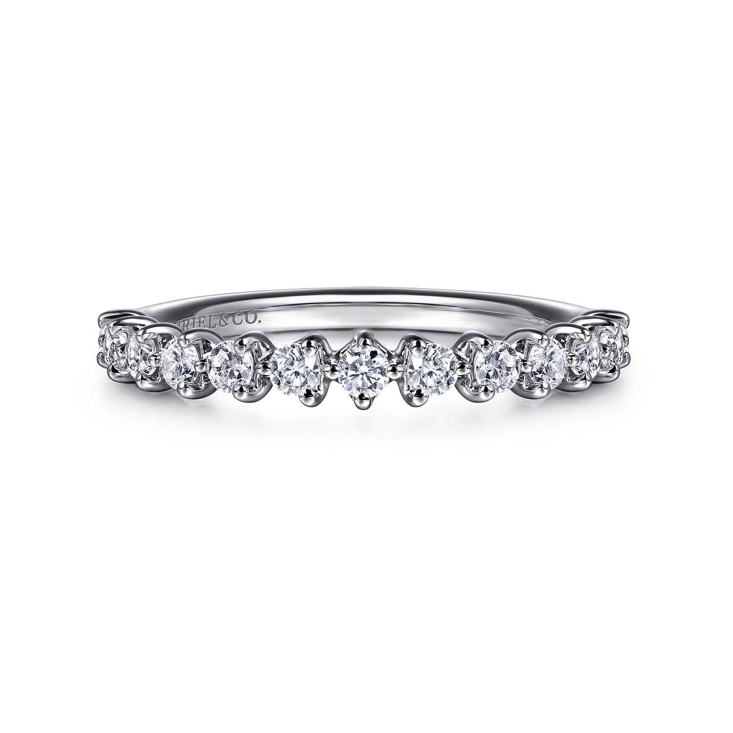 14K White Gold Diamond Wedding Band - 0.43 ct - Shot 1
