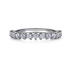 14K White Gold Diamond Wedding Band
