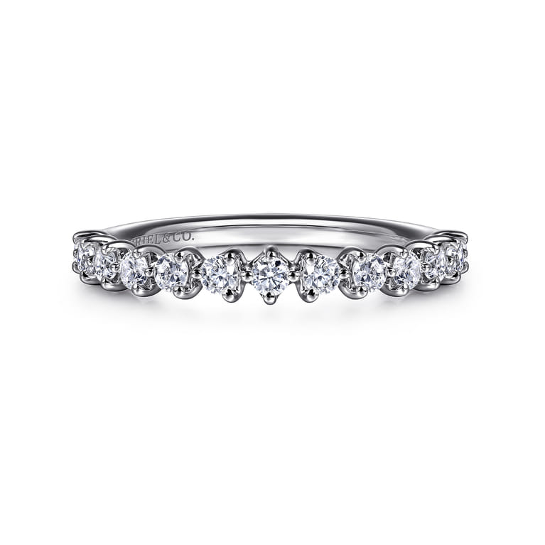 14K White Gold Diamond Wedding Band - 0.43 ct - Shot 1