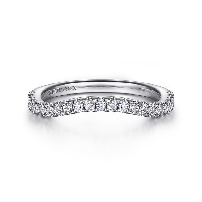 14K White Gold Diamond Wedding Band - 0.24 ct - Shot 1