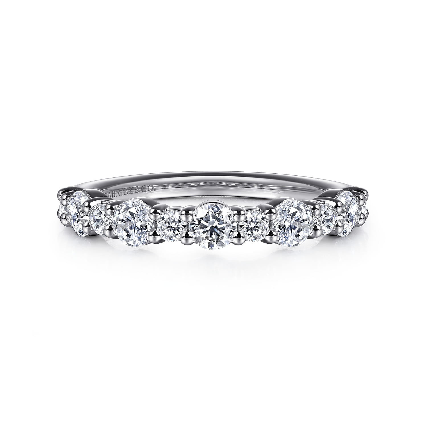 14K White Gold Diamond Wedding Band - 0.72 ct - Shot 1