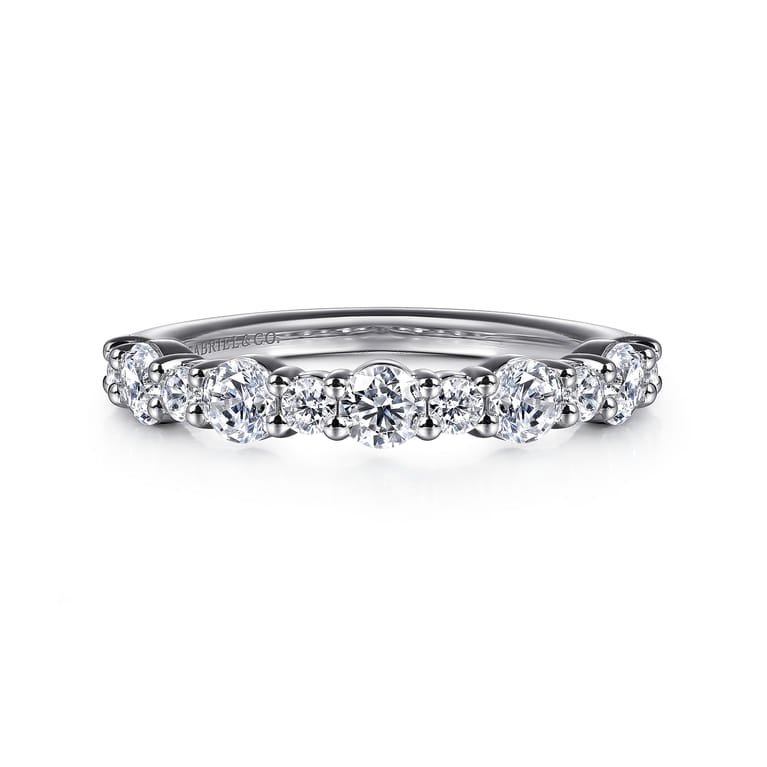 14K White Gold Diamond Wedding Band - 0.72 ct - Shot 1