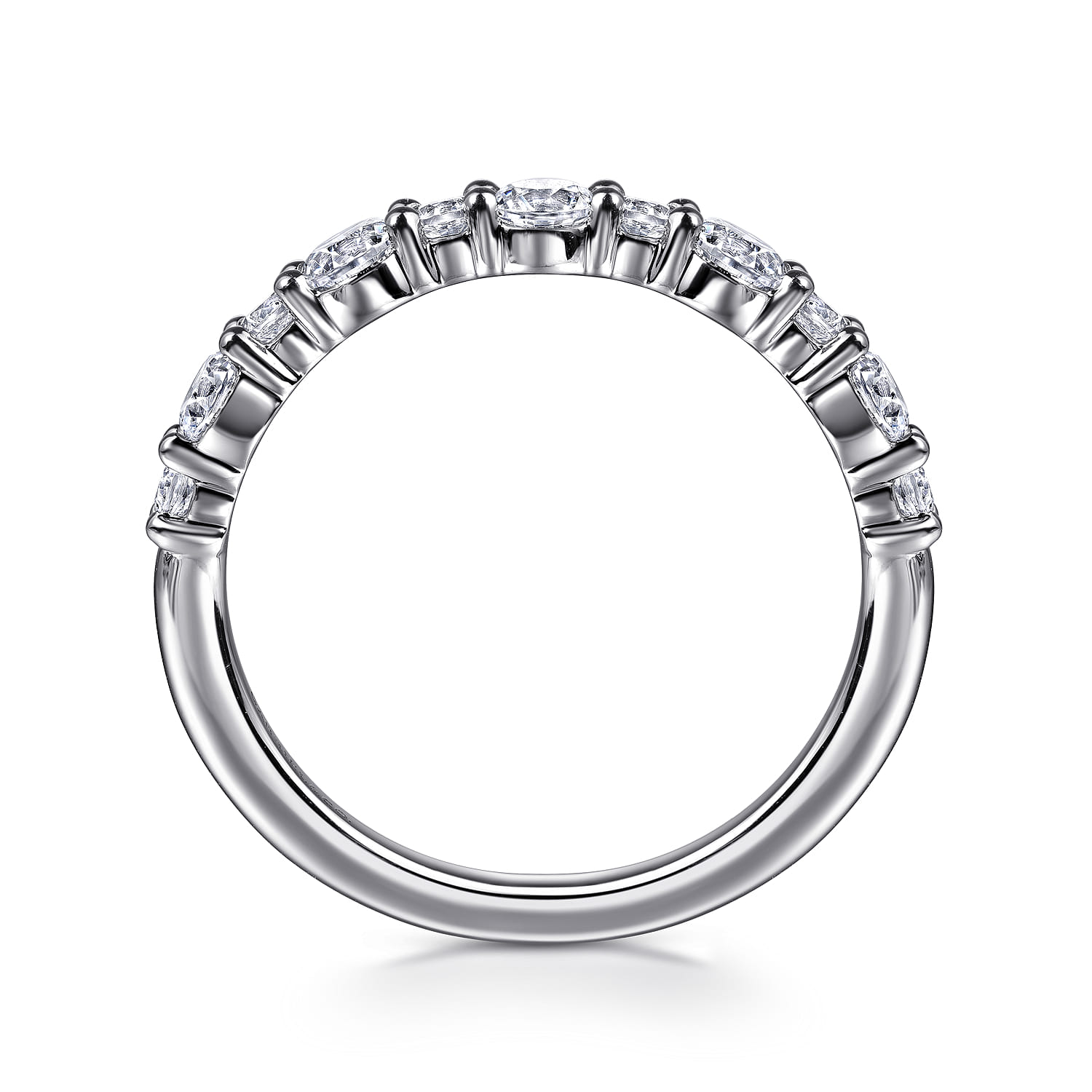 14K White Gold Diamond Wedding Band - 0.72 ct - Shot 2