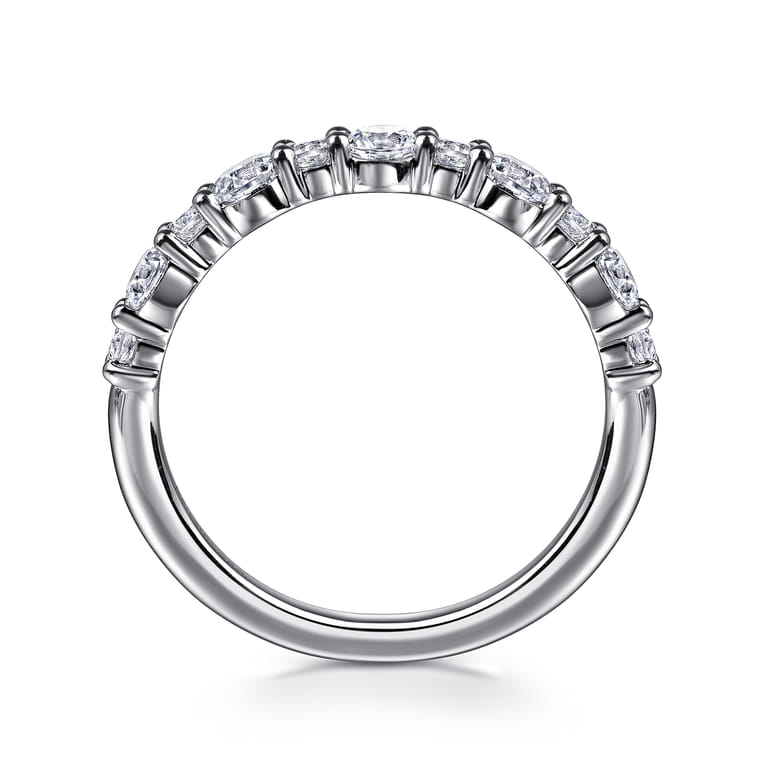 14K White Gold Diamond Wedding Band - 0.72 ct - Shot 2
