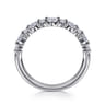 14K White Gold Diamond Wedding Band - 0.72 ct