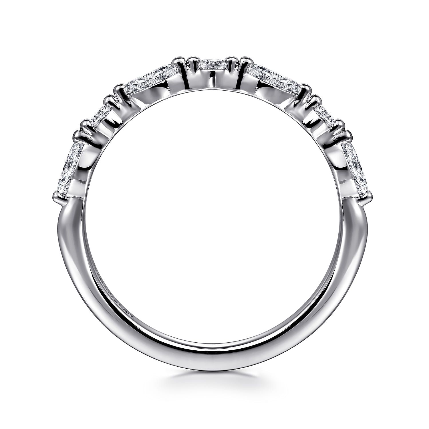 14K White Gold Diamond Wedding Band - 0.3 ct - Shot 2