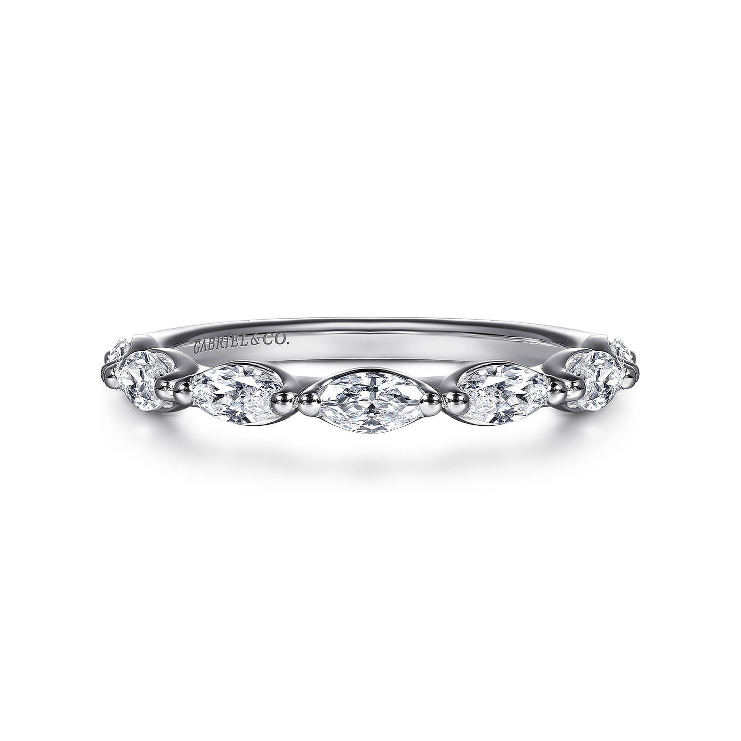 14K White Gold Diamond Wedding Band - 0.5 ct - Shot 1