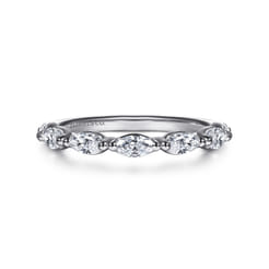 14K White Gold Diamond Wedding Band