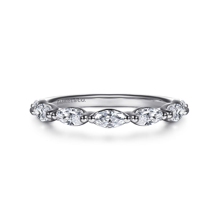 14K White Gold Diamond Wedding Band - 0.5 ct - Shot 1