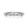 14K White Gold Diamond Wedding Band - 0.5 ct