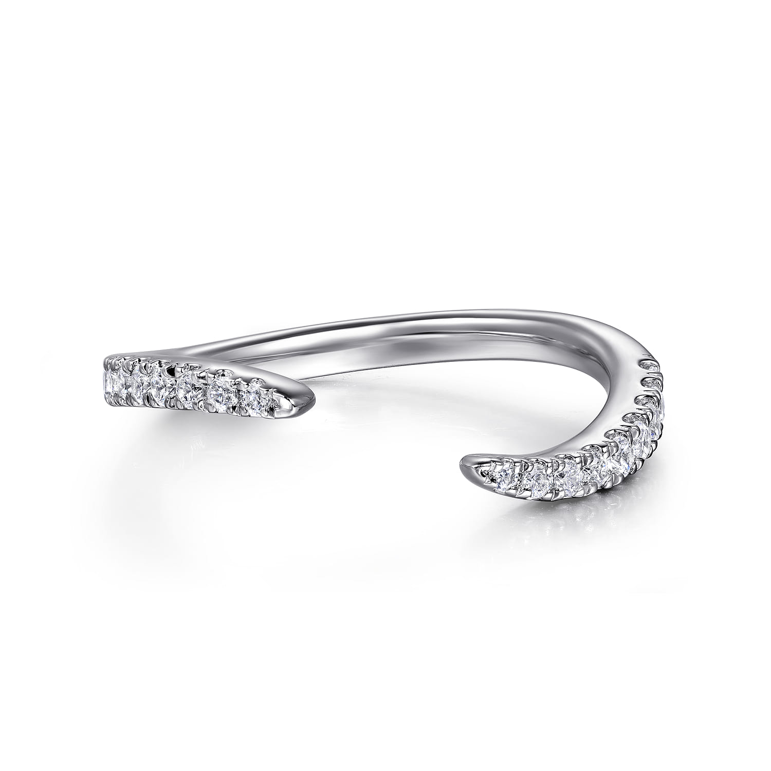 14K White Gold Diamond Wedding Band - 0.19 ct - Shot 1