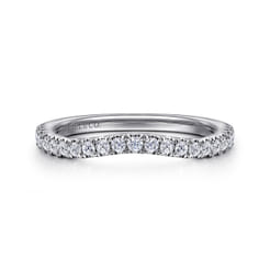 14K White Gold Diamond Wedding Band