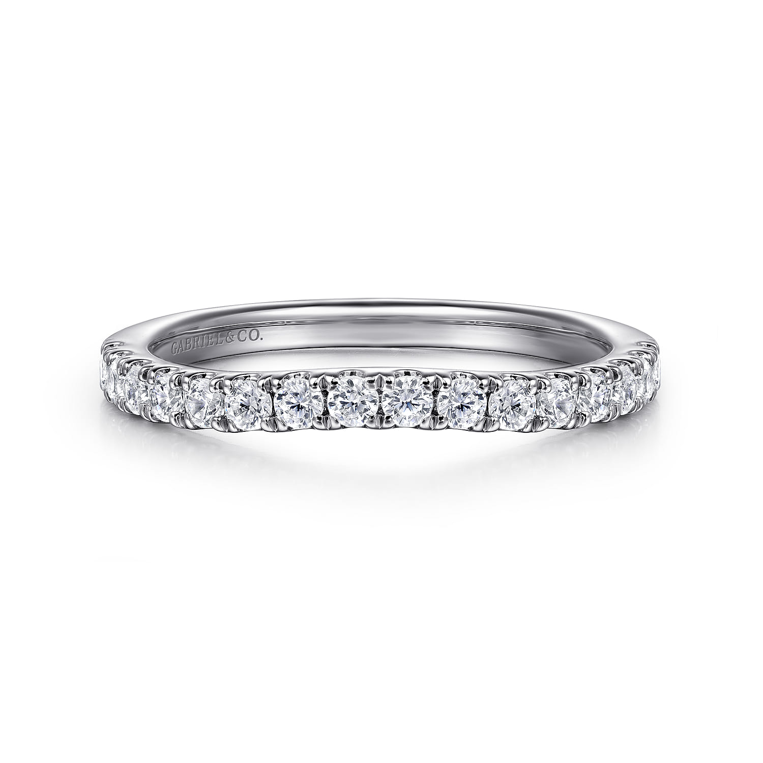 14K White Gold Diamond Wedding Band - 0.38 ct - Shot 1