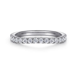 14K White Gold Diamond Wedding Band