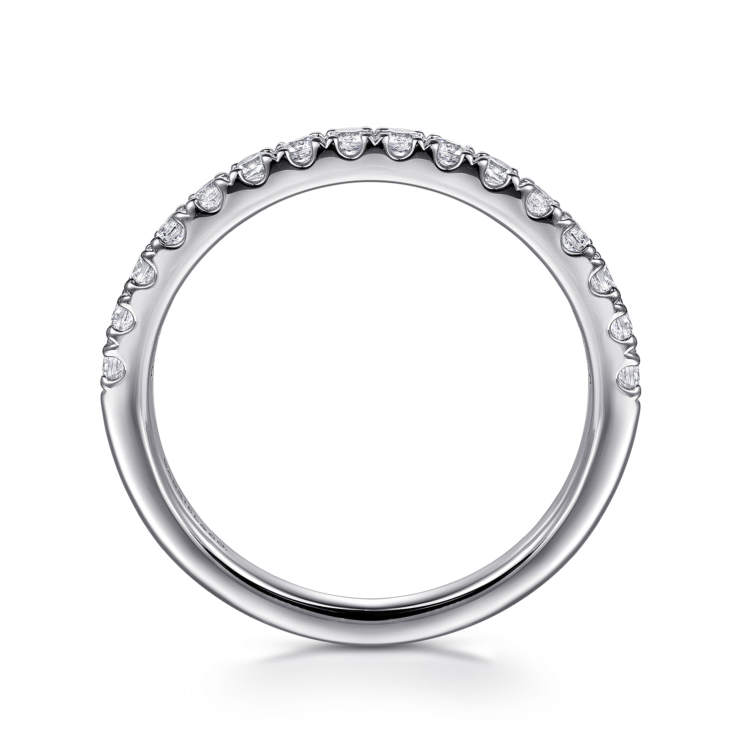 14K White Gold Diamond Wedding Band - 0.38 ct - Shot 2
