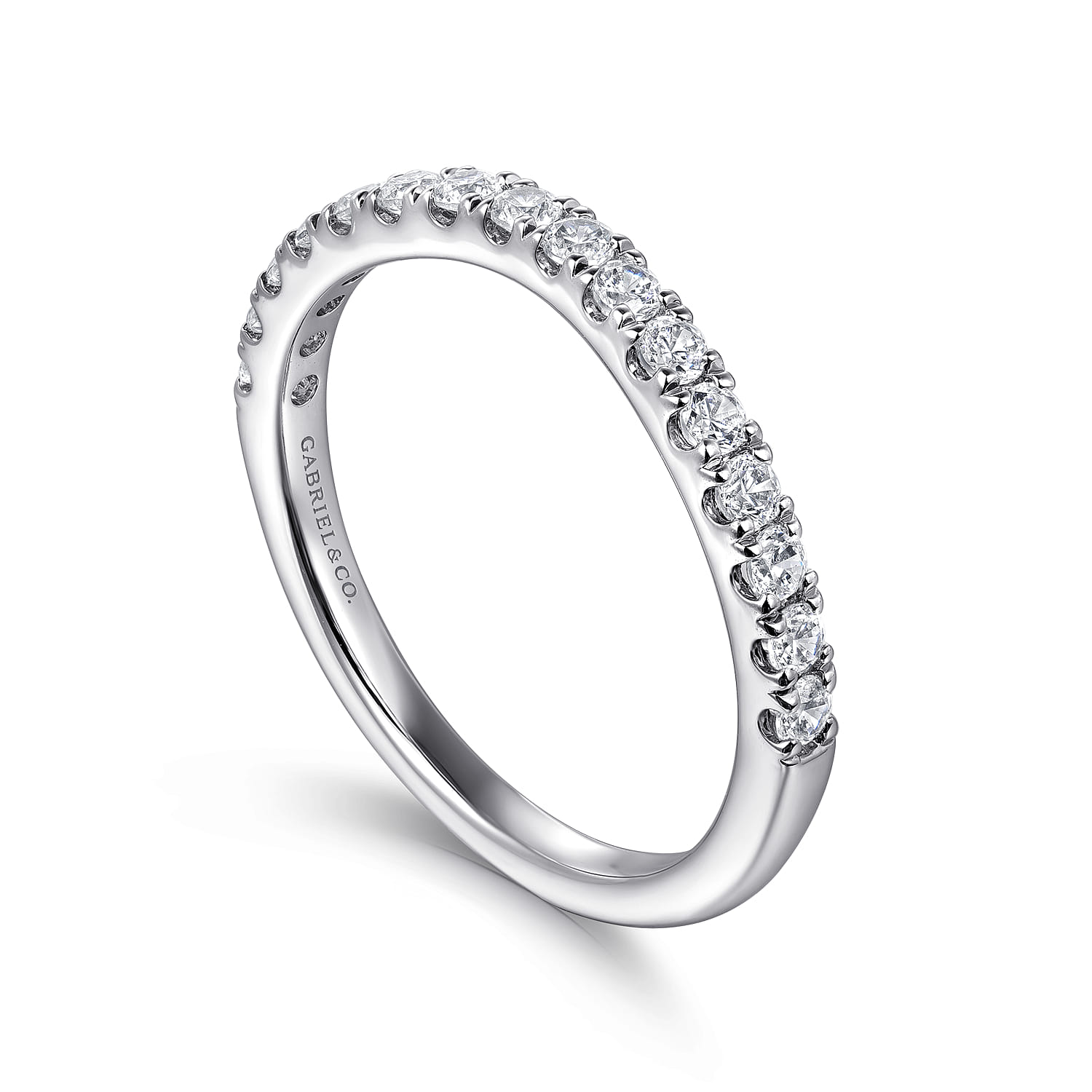 14K White Gold Diamond Wedding Band - 0.38 ct - Shot 3