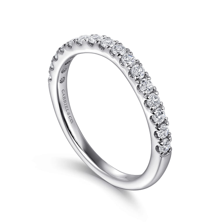 14K White Gold Diamond Wedding Band - 0.38 ct - Shot 3