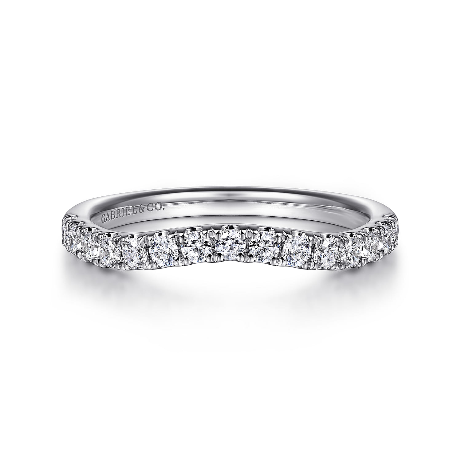 14K White Gold Diamond Wedding Band - 0.4 ct - Shot 1