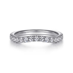 14K White Gold Diamond Wedding Band