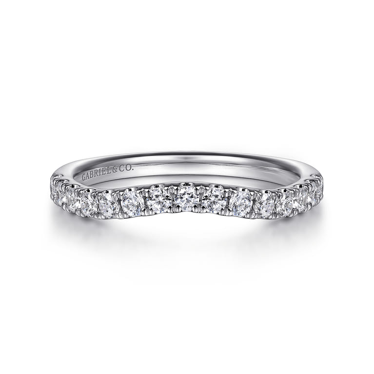 14K White Gold Diamond Wedding Band - 0.4 ct - Shot 1
