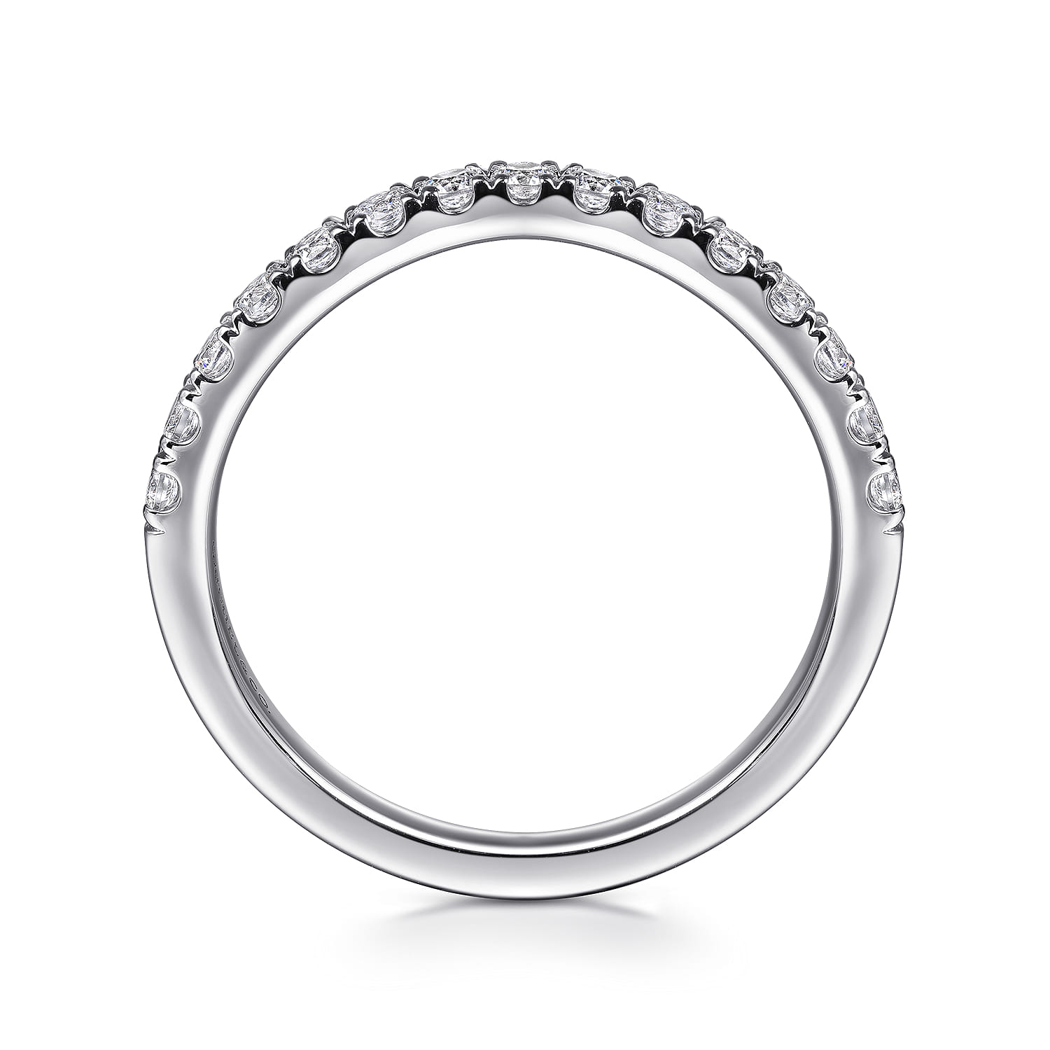 14K White Gold Diamond Wedding Band - 0.4 ct - Shot 2