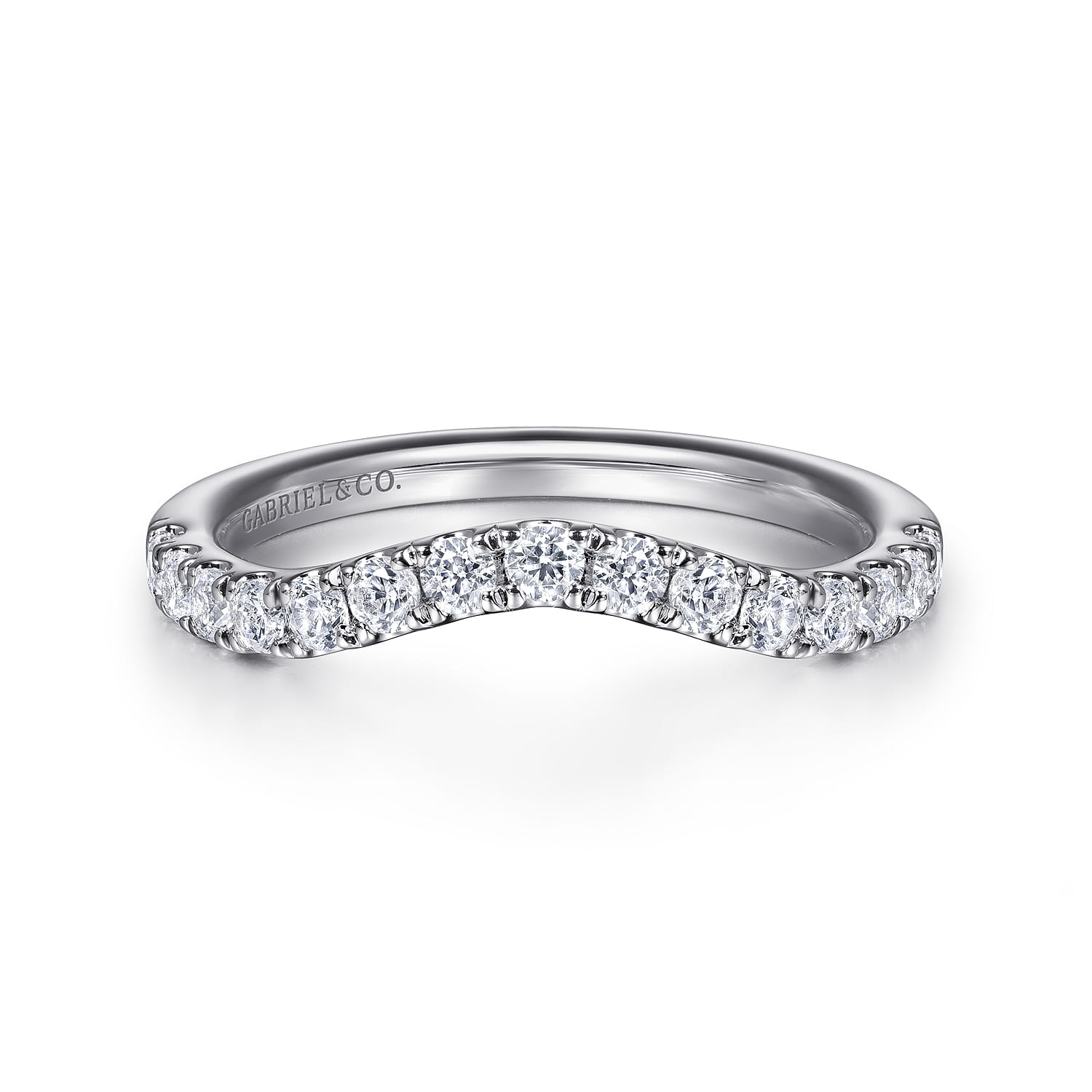 14K White Gold Diamond Wedding Band - 0.4 ct - Shot 1