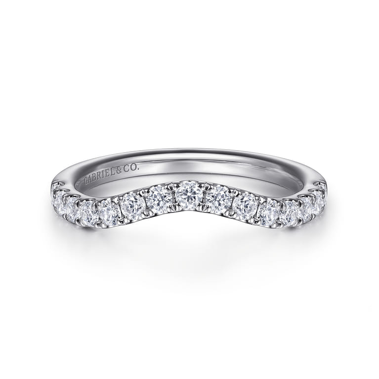 14K White Gold Diamond Wedding Band - 0.4 ct - Shot 1