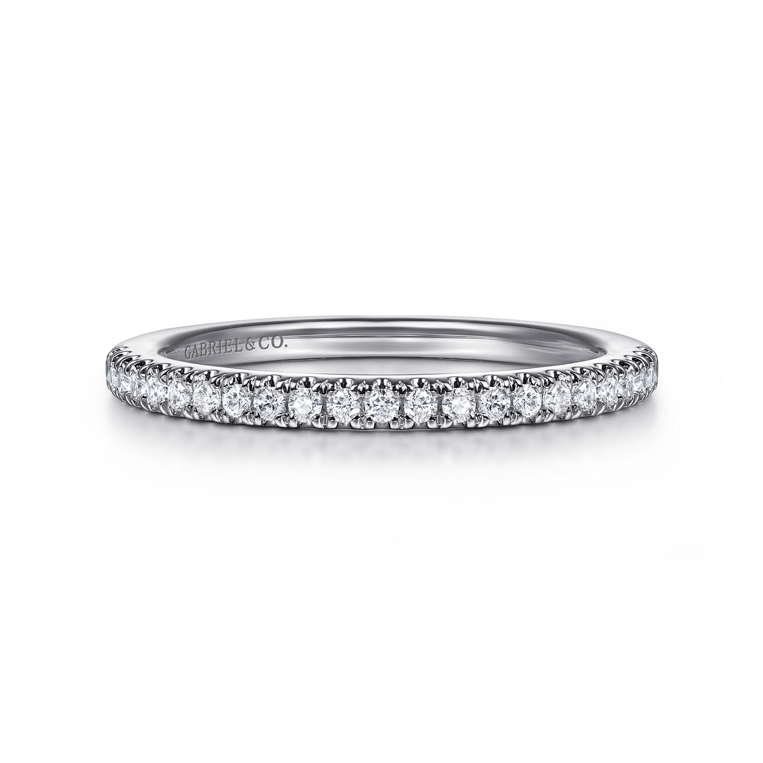14K White Gold Diamond Wedding Band - 0.16 ct - Shot 1