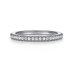 14K White Gold Diamond Wedding Band
