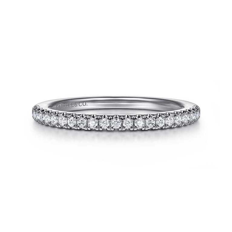 14K White Gold Diamond Wedding Band - 0.16 ct - Shot 1