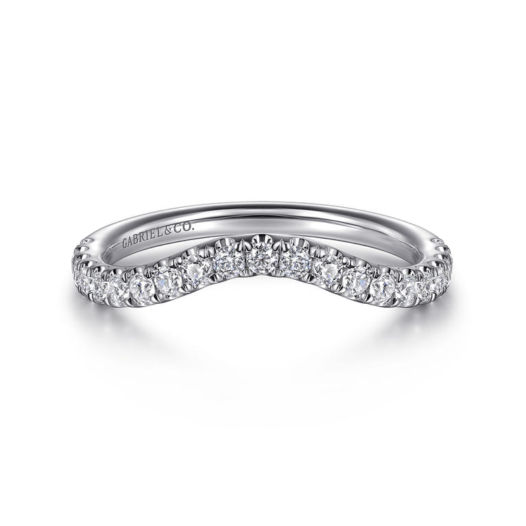 14K White Gold Diamond Wedding Band - 0.36 ct - Shot 1