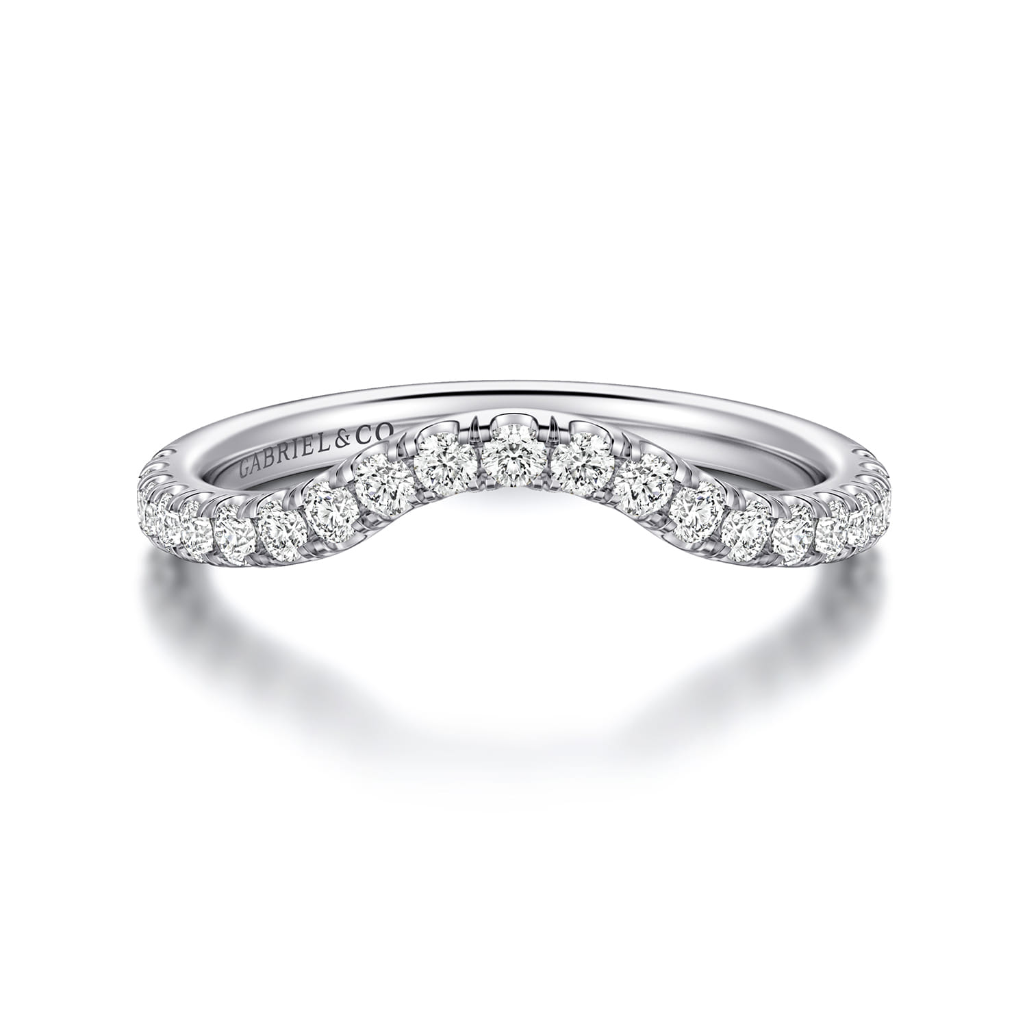 14K White Gold Diamond Wedding Band - 0.36 ct - Shot 1