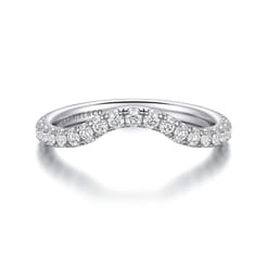 14K White Gold Diamond Wedding Band
