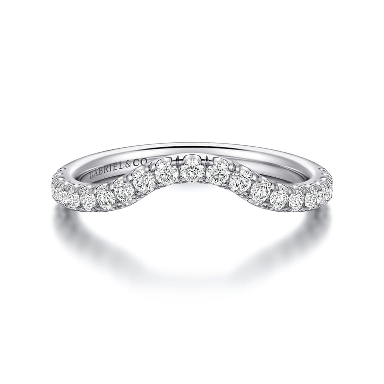 14K White Gold Diamond Wedding Band - 0.36 ct - Shot 1