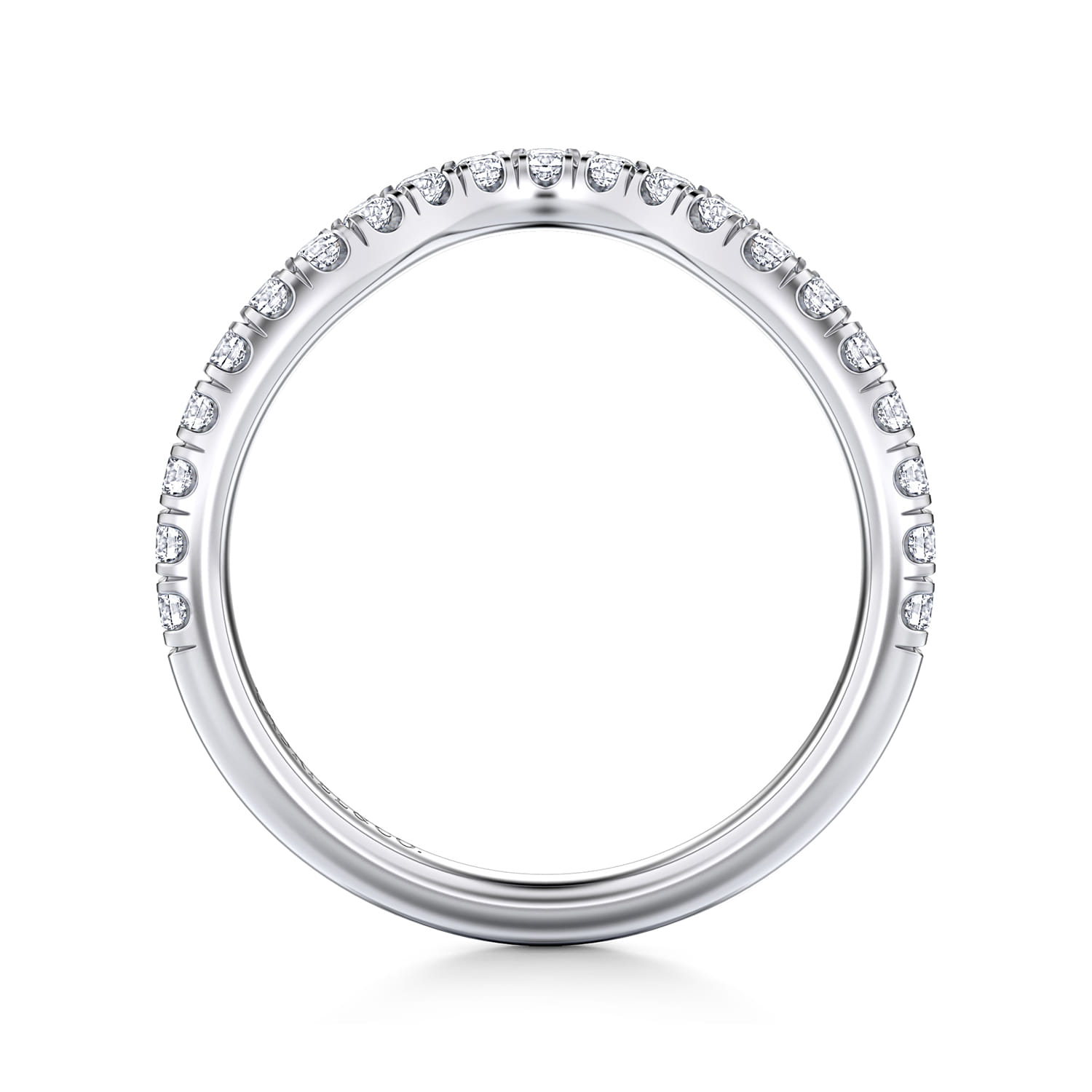 14K White Gold Diamond Wedding Band - 0.36 ct - Shot 2