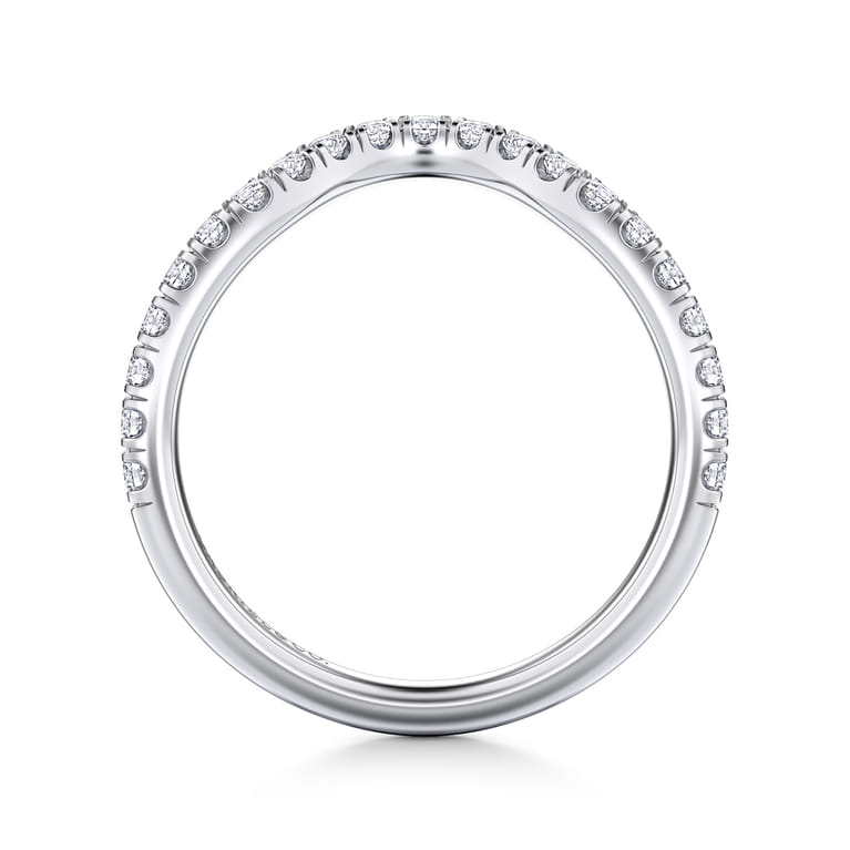 14K White Gold Diamond Wedding Band - 0.36 ct - Shot 2