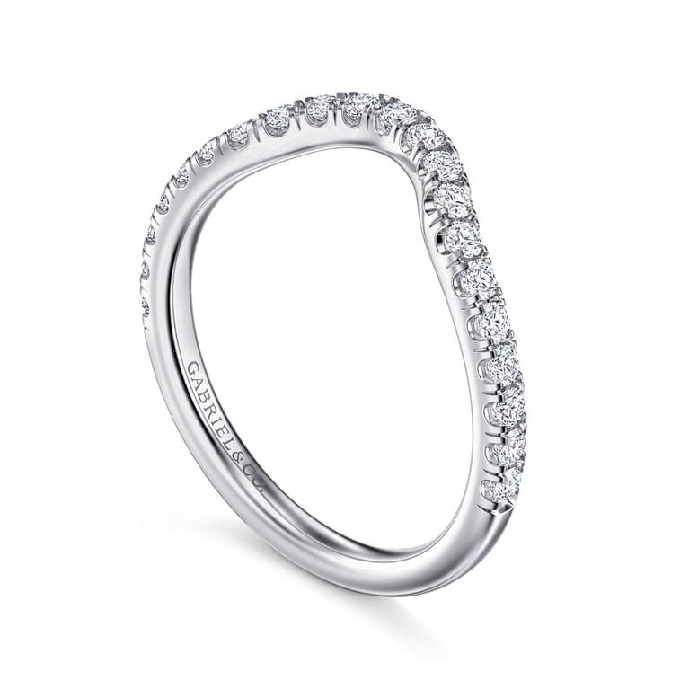 14K White Gold Diamond Wedding Band - 0.36 ct - Shot 3