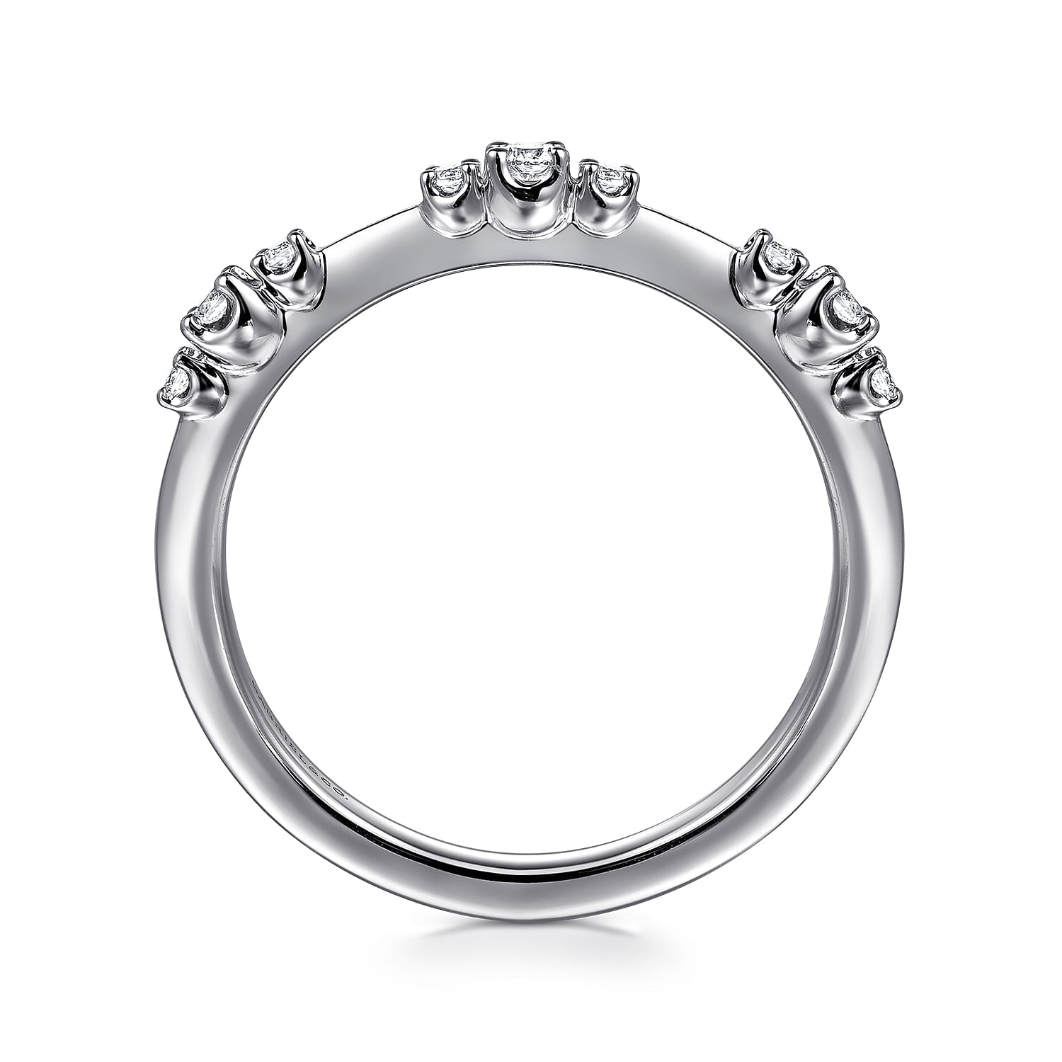 14K White Gold Diamond Wedding Band - 0.14 ct - Shot 2