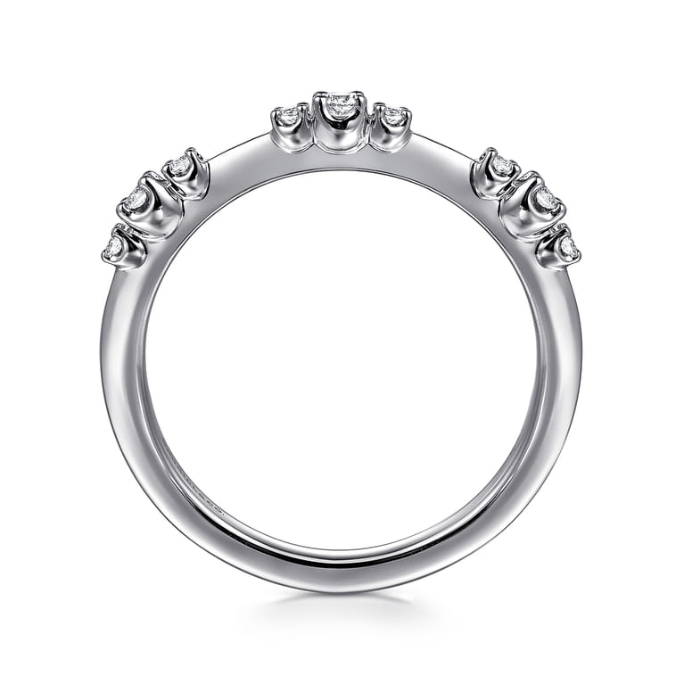 14K White Gold Diamond Wedding Band - 0.14 ct - Shot 2