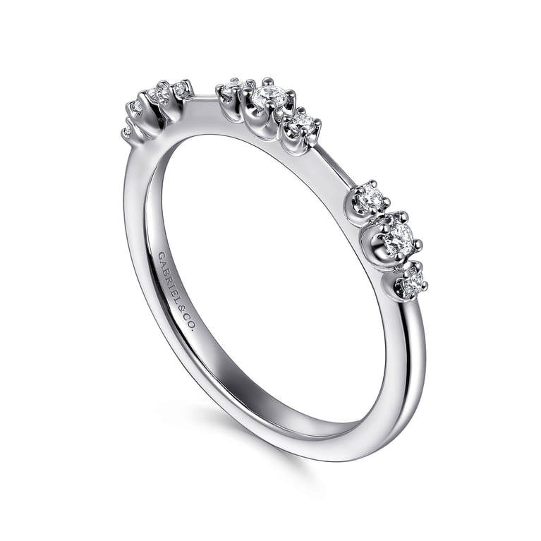 14K White Gold Diamond Wedding Band - 0.14 ct - Shot 3