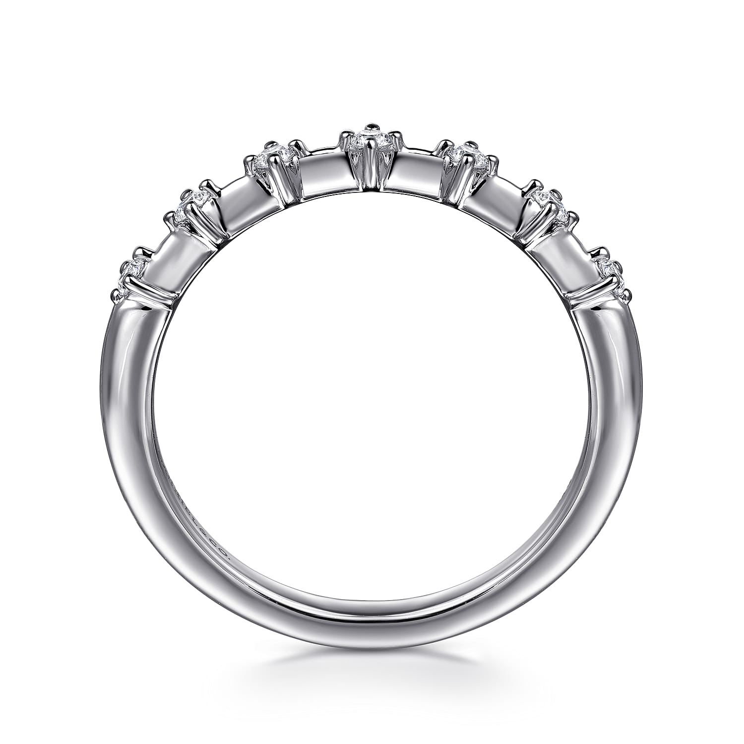 14K White Gold Diamond Wedding Band - 0.13 ct - Shot 2