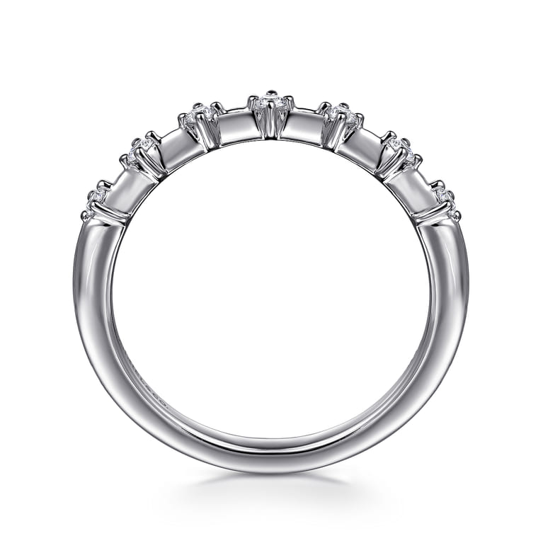 14K White Gold Diamond Wedding Band - 0.13 ct - Shot 2