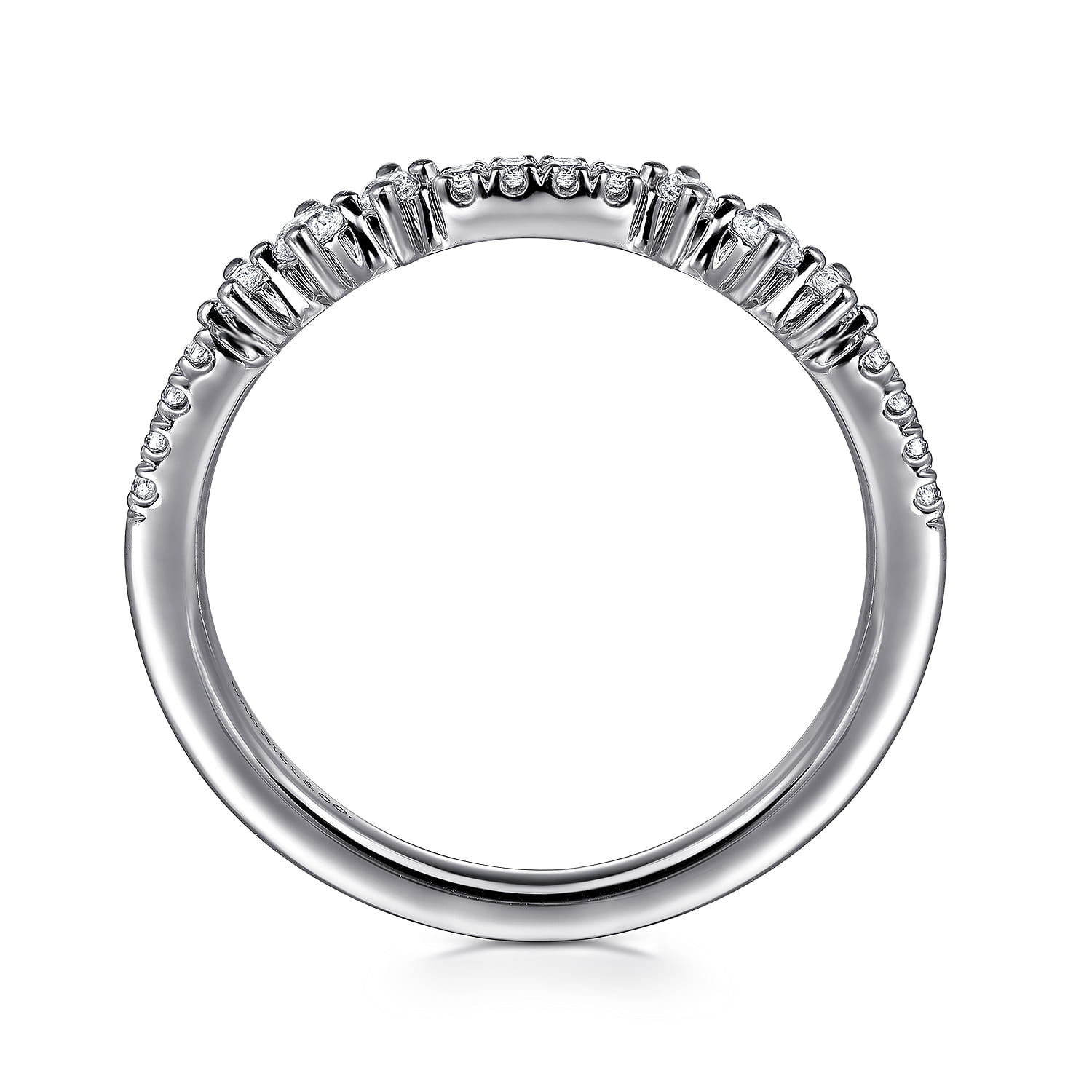 14K White Gold Diamond Wedding Band - 0.19 ct - Shot 2