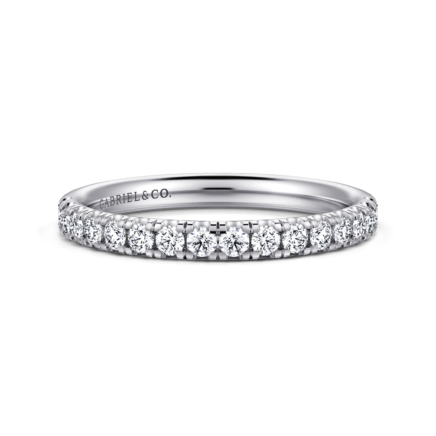 14K White Gold Diamond Wedding Band - 0.4 ct - Shot 1