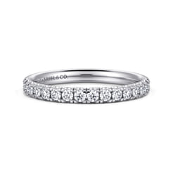 14K White Gold Diamond Wedding Band