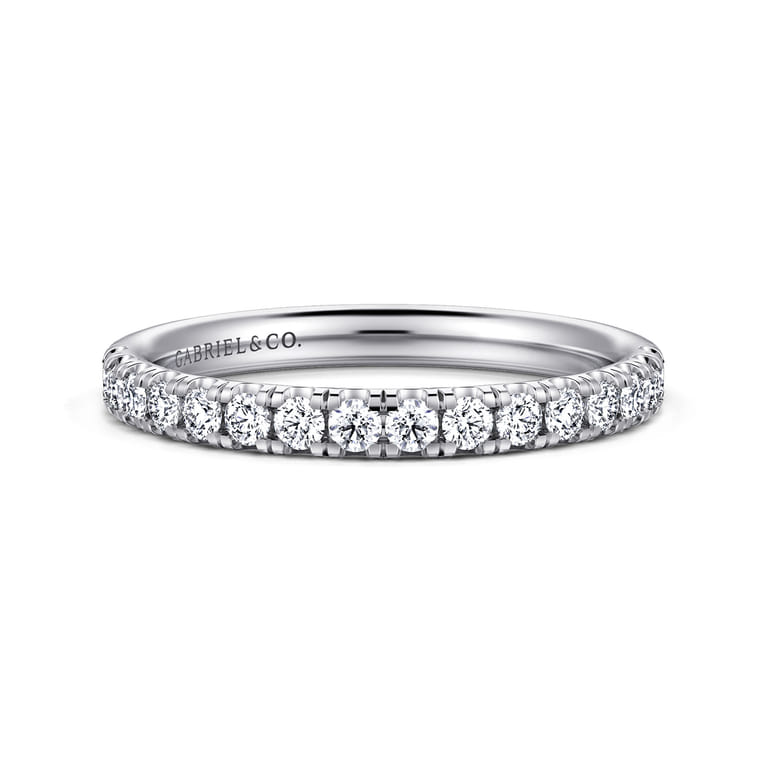 14K White Gold Diamond Wedding Band - 0.4 ct - Shot 1
